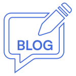 speech bubble with blog written in it and a crayon